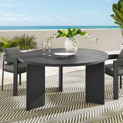 Tahoe Gray Round Outdoor Patio Aluminum Dining Table - Ornate Home
