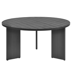 Tahoe Gray Round Outdoor Patio Aluminum Dining Table - Ornate Home