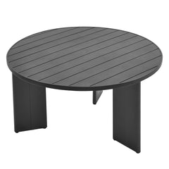 Tahoe Gray Round Outdoor Patio Aluminum Dining Table - Ornate Home