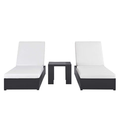 Tahoe Gray/White 3-Piece Outdoor Patio Powder-Coated Aluminum Chaise Lounge Set - Ornate Home