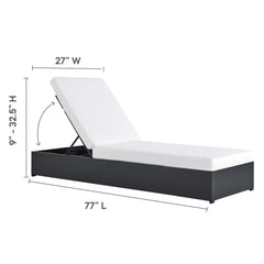 Tahoe Gray/White 3-Piece Outdoor Patio Powder-Coated Aluminum Chaise Lounge Set - Ornate Home