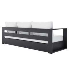Tahoe Gray/White 3-Piece Outdoor Patio Powder-Coated Aluminum Set - Ornate Home
