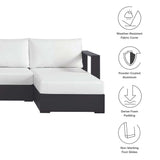 Tahoe Gray/White 4-Piece Outdoor Patio Powder-Coated Aluminum Sectional Sofa Set - Ornate Home