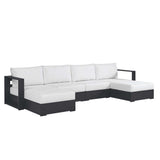 Tahoe Gray/White 4-Piece Outdoor Patio Powder-Coated Aluminum Sectional Sofa Set - Ornate Home