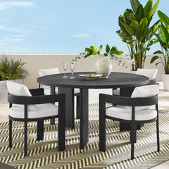 Tahoe Gray/White 5-Piece Outdoor Patio Aluminum Dining Set - Ornate Home