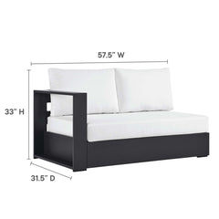 Tahoe Gray/White 5-Piece Outdoor Patio Powder-Coated Aluminum Sectional Sofa Set - Ornate Home