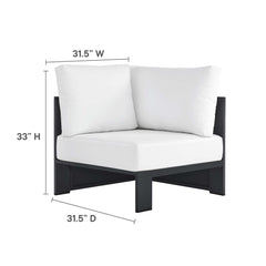 Tahoe Gray/White 5-Piece Outdoor Patio Powder-Coated Aluminum Sectional Sofa Set - Ornate Home