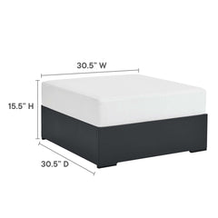 Tahoe Gray/White 5-Piece Outdoor Patio Powder-Coated Aluminum Sectional Sofa Set - Ornate Home