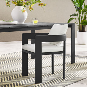 Tahoe Gray/White Outdoor Patio Aluminum Dining Chair - Ornate Home