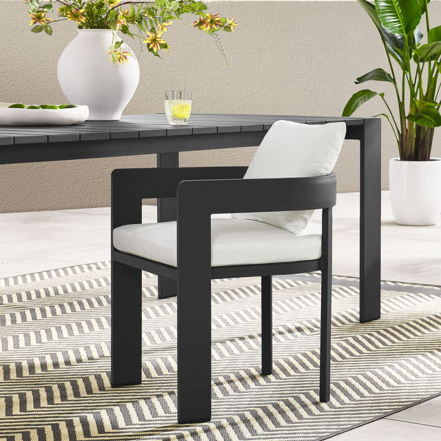 Tahoe Gray/White Outdoor Patio Aluminum Dining Chair - Ornate Home