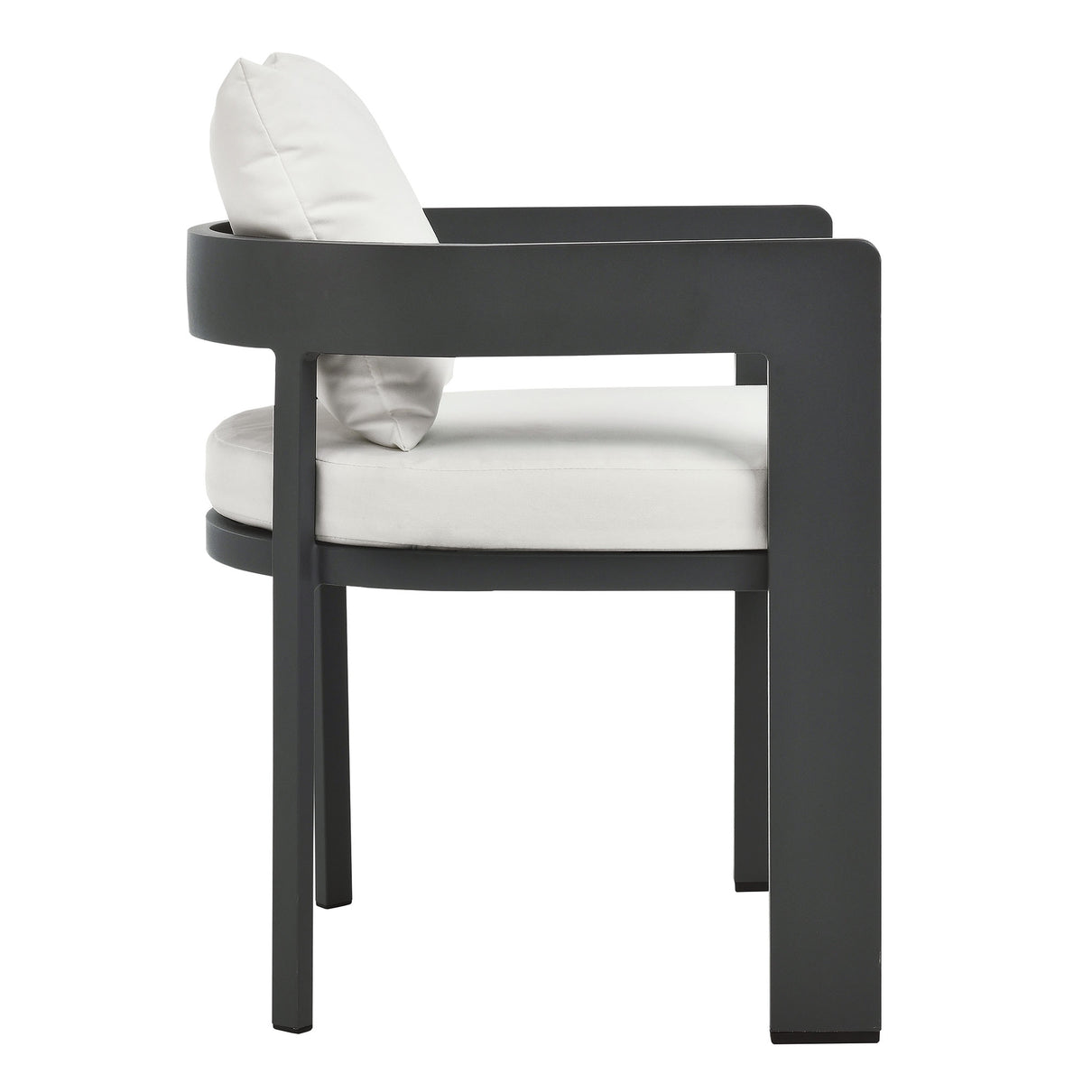 Tahoe Gray/White Outdoor Patio Aluminum Dining Chair - Ornate Home