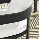 Tahoe Gray/White Outdoor Patio Aluminum Dining Chair - Ornate Home