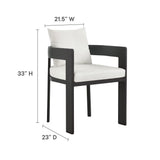 Tahoe Gray/White Outdoor Patio Aluminum Dining Chair - Ornate Home