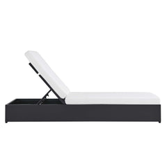 Tahoe Gray/White Outdoor Patio Powder-Coated Aluminum Chaise Lounge Chair - Ornate Home