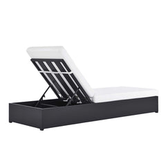 Tahoe Gray/White Outdoor Patio Powder-Coated Aluminum Chaise Lounge Chair - Ornate Home