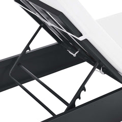 Tahoe Gray/White Outdoor Patio Powder-Coated Aluminum Chaise Lounge Chair - Ornate Home