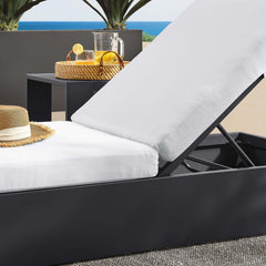 Tahoe Gray/White Outdoor Patio Powder-Coated Aluminum Chaise Lounge Chair - Ornate Home