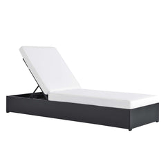 Tahoe Gray/White Outdoor Patio Powder-Coated Aluminum Chaise Lounge Chair - Ornate Home
