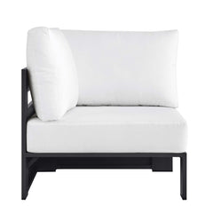 Tahoe Gray/White Outdoor Patio Powder-Coated Aluminum Modular Corner Chair - Ornate Home