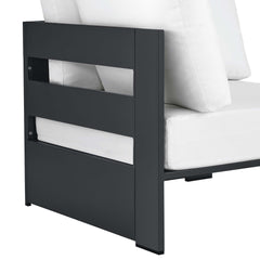Tahoe Gray/White Outdoor Patio Powder-Coated Aluminum Modular Corner Chair - Ornate Home