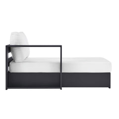 Tahoe Gray/White Outdoor Patio Powder-Coated Aluminum Modular Left-Facing Chaise Lounge - Ornate Home