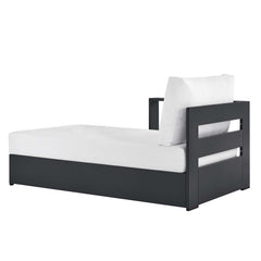Tahoe Gray/White Outdoor Patio Powder-Coated Aluminum Modular Left-Facing Chaise Lounge - Ornate Home