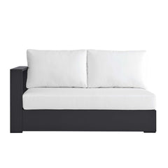 Tahoe Gray/White Outdoor Patio Powder-Coated Aluminum Modular Left-Facing Loveseat - Ornate Home