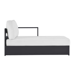 Tahoe Gray/White Outdoor Patio Powder-Coated Aluminum Modular Right-Facing Chaise Lounge - Ornate Home