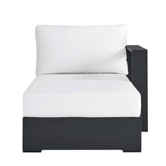 Tahoe Gray/White Outdoor Patio Powder-Coated Aluminum Modular Right-Facing Chaise Lounge - Ornate Home