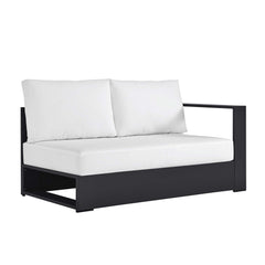 Tahoe Gray/White Outdoor Patio Powder-Coated Aluminum Modular Right-Facing Loveseat - Ornate Home