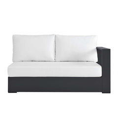 Tahoe Gray/White Outdoor Patio Powder-Coated Aluminum Modular Right-Facing Loveseat - Ornate Home