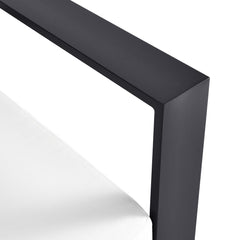 Tahoe Gray/White Outdoor Patio Powder-Coated Aluminum Modular Right-Facing Loveseat - Ornate Home