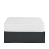 Tahoe Gray/White Outdoor Patio Powder-Coated Aluminum Ottoman - Ornate Home
