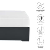 Tahoe Gray/White Outdoor Patio Powder-Coated Aluminum Ottoman - Ornate Home