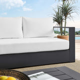 Tahoe Gray/White Outdoor Patio Powder-Coated Aluminum Sofa - Ornate Home