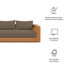 Tahoe Natural/Cocoa 2-Piece Outdoor Patio Acacia Wood Sofa and Coffee Table Set - Ornate Home