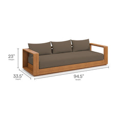 Tahoe Natural/Cocoa 2-Piece Outdoor Patio Acacia Wood Sofa and Coffee Table Set - Ornate Home