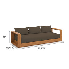 Tahoe Natural/Cocoa 5-Piece Outdoor Patio Acacia Wood Furniture Set - Ornate Home