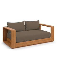 Tahoe Natural/Cocoa Acacia Wood Outdoor Patio Acacia Wood Loveseat - Ornate Home