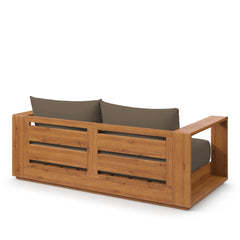 Tahoe Natural/Cocoa Acacia Wood Outdoor Patio Acacia Wood Loveseat - Ornate Home