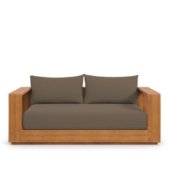 Tahoe Natural/Cocoa Acacia Wood Outdoor Patio Acacia Wood Loveseat - Ornate Home