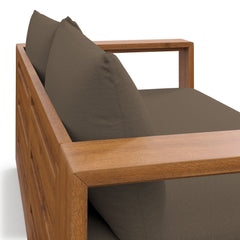 Tahoe Natural/Cocoa Acacia Wood Outdoor Patio Acacia Wood Loveseat - Ornate Home
