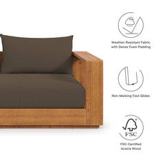 Tahoe Natural/Cocoa Acacia Wood Outdoor Patio Acacia Wood Loveseat - Ornate Home