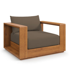 Tahoe Natural/Cocoa Outdoor Patio Acacia Wood Chair - Ornate Home