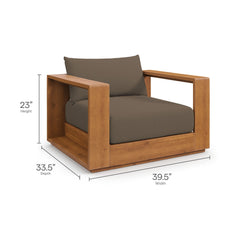 Tahoe Natural/Cocoa Outdoor Patio Acacia Wood Chair - Ornate Home