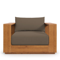Tahoe Natural/Cocoa Outdoor Patio Acacia Wood Chair - Ornate Home