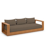 Tahoe Natural/Cocoa Outdoor Patio Acacia Wood Sofa - Ornate Home