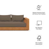 Tahoe Natural/Cocoa Outdoor Patio Acacia Wood Sofa - Ornate Home