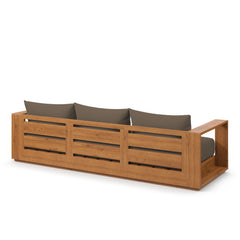 Tahoe Natural/Cocoa Outdoor Patio Acacia Wood Sofa - Ornate Home