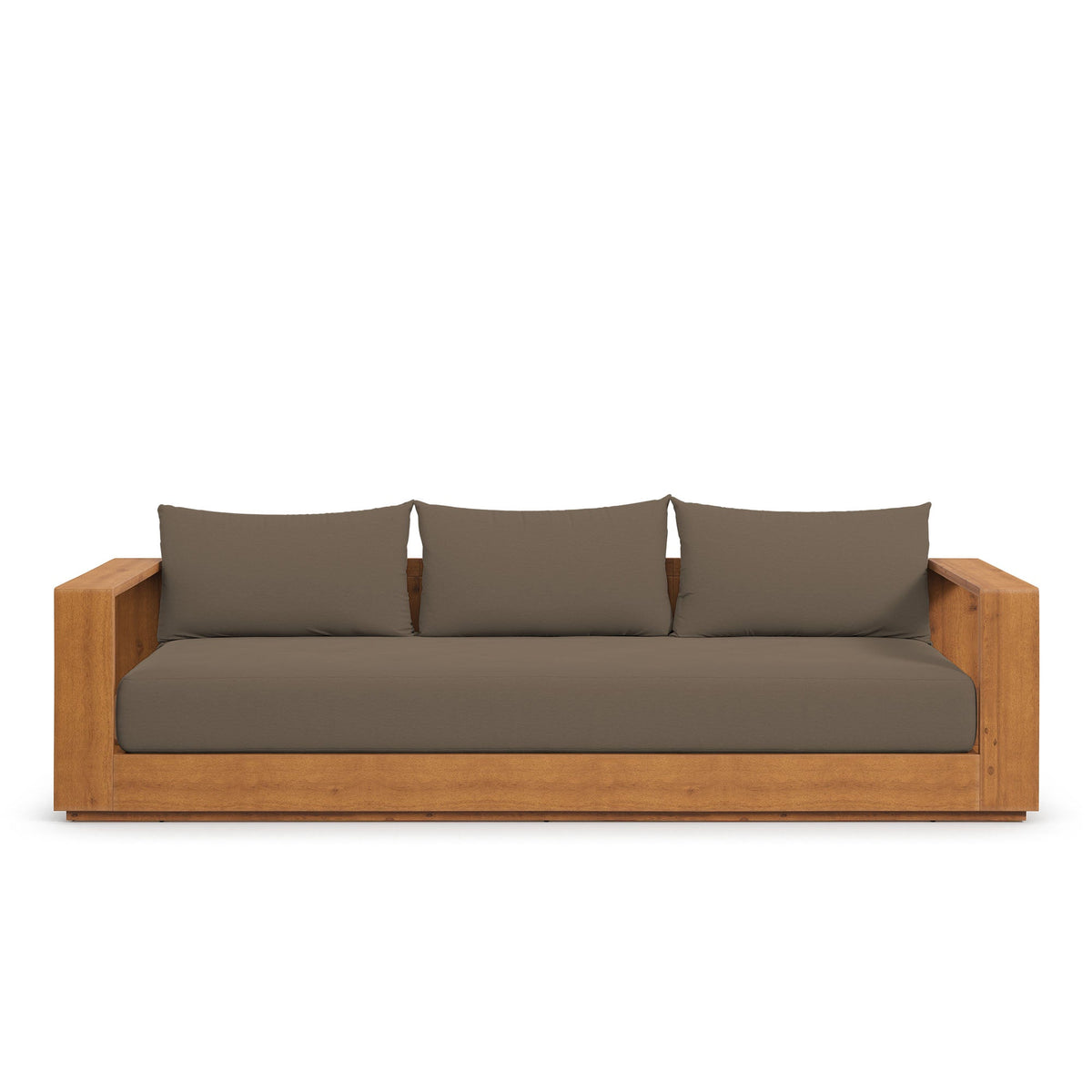 Tahoe Natural/Cocoa Outdoor Patio Acacia Wood Sofa - Ornate Home